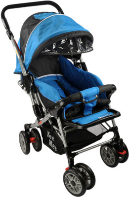 

MeeMee Pram with All Four Rotating Wheels Stroller(Blue)