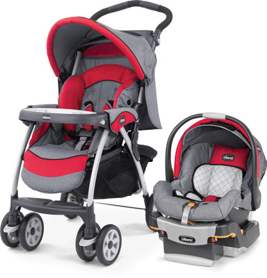 

Chicco Cortina Se30 Travel System Vivid USA Stroller(Grey, Red)