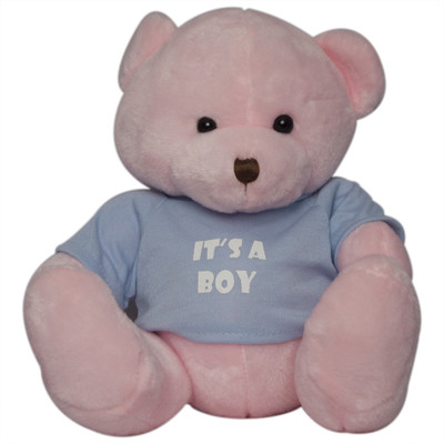 

Twisha Bear With T Shirt It's A Boy Pink Large - 20 cm(Multicolor)