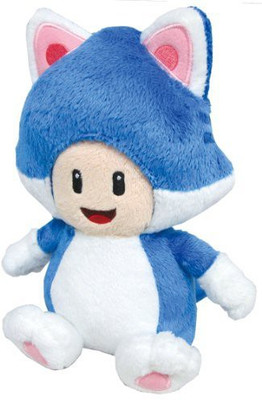 

Sanei Super Mario 3D World Neko Cat Toad 75" Plush Doll(Blue)