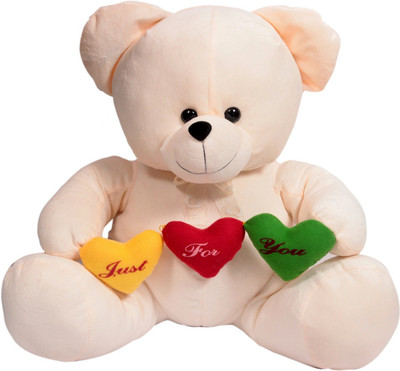 

Dream Deals Teddy with 3 heart - 45 cm(Multicolor)
