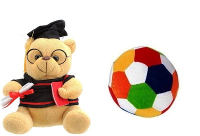 

VRV Soft Musical Scholar Teddy Bear and Multicolour Ball - 20 cm(Multicolour)