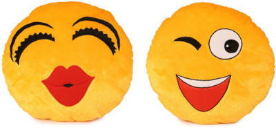 

Deals India Deals India Kiss Smiley and wink smiley Cushion - 35 cm(smiley3&4)Set of 2 - 35 cm(Yellow)