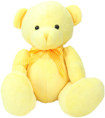 Starwalk Bear Plush With Polka Dotted Bow Yellow Colour - 40 cm(Yellow)