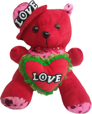 

Aparshi Beautiful teddy with love heart stuffed soft toy - 28 cm(Multicolor)