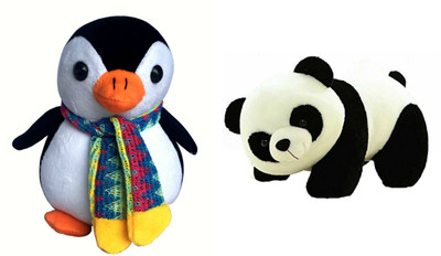 

Lata Cute Penguin and Panda - 20 cm(Multicolor)