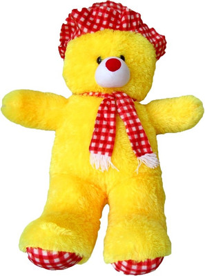 

soniya Enterprises teddy bear with cap - 80 cm(Yellow)