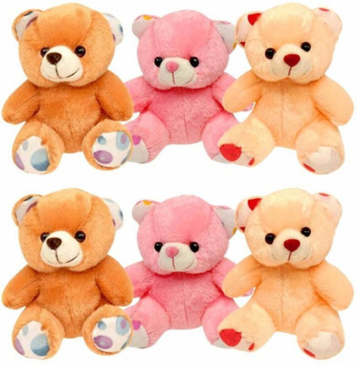 

Lovely teddy bear pack of 6 - 12 cm(Multicolour)