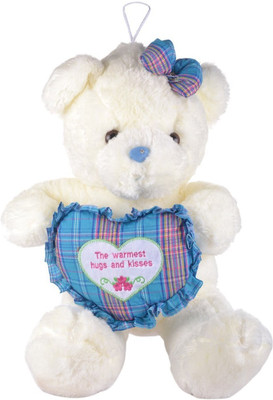 

Twisha Bear With Heart Medium - 26 inch(White, Blue), Blue;white