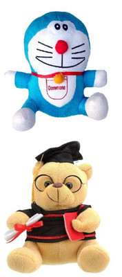 

VRV Multicolour Doraemon and Teacher Teddy - 20 cm(Multicolor)