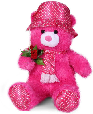 

Tickles Cute Cap Teddy With Rose - 70 cm(Pink)