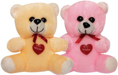 

Jazam Teddybear 30 Crpink Set Of 2 - 6 inch(Cream, Pink)
