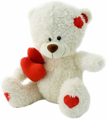 

Grab A Deal Feet Sitting Double Heart Teddy Bear - 18 inch(White)