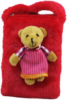 

Tickles Cute Teddy Multipurpose Mobile pouch Sling - 16 cm(Red)