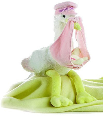 

Aurora Plush Aurora Special Delivery Pink Stork 11"(Green)