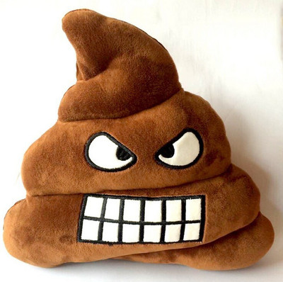 

Grab A Deal Soft Smiley Emoticon Dark Brown Cushion Pillow Stuffed Plush Toy Doll (Angry Poo) - 12 inch(Brown)