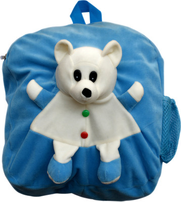 Funtastik Blue Teddy Design Premium Quality Kids Bag - 40 cm(Blue)