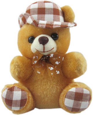Advance Hotline Teddy bear with cap - 12 cm(Brown)