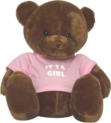 

Twisha Bear With T Shirt It's A Girl Brown Small - 12 cm(Multicolor)