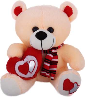 

Tabby Toys Cute Teddy Bear - 30 cm(Peach, Red)