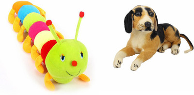 

Deals India Deals India Cute Colorful Caterpillar Soft Toy-55 cm And Black Dog 32 cm - 55 cm(Multicolor)
