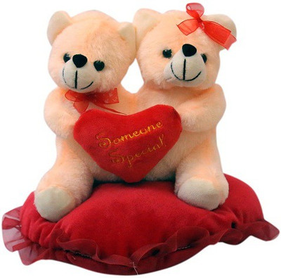 

Sana Teddy Pair With Fancy Heart cm 20 - 20 cm(Red)