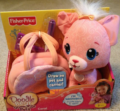 

Fisher-Price Doodle Bear Babies Pet Kitty And Carrier Coral - 15 inch(Pink)