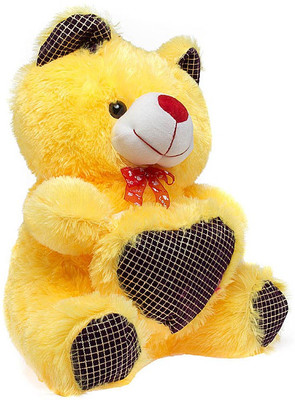 

Fashion Knockout Printed Black Check Yellow Teddy - 35 cm(Multicolor)