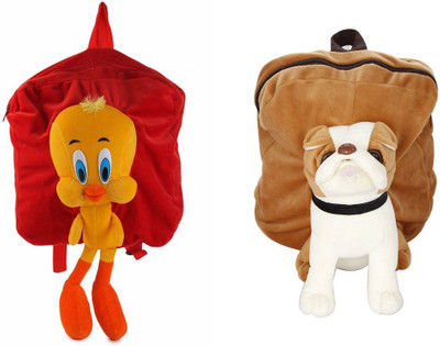 

MGP Creation Premium Tweety (Red) & Brown Pug Dog Kids School Bag - 14 inch(Multicolor)