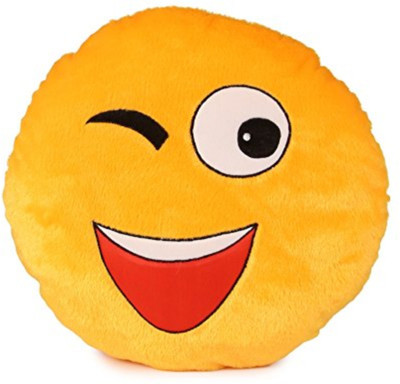 

Skylofts Cool Winking Smiley Cushion Pillow - 30 cm(Yellow)