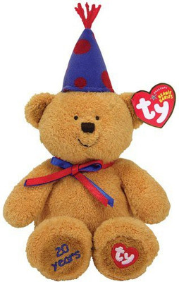 

ty Laughter 20Th Anniversary Bear With Blue Hat(Brown)