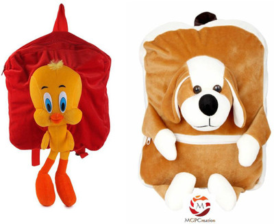 

MGP Creation Premium Tweety (Red) & Puppy Dog Kids School Bag - 14 inch(Multicolor)