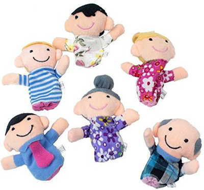 

Niceeshop Cute 6Pcs Family Finger Puppets People(Brown)