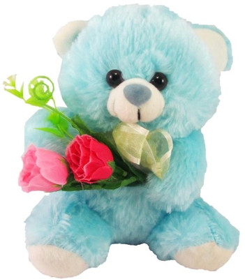 

Tickles Cute Teddy With Rose75 - 20 cm(Blue)