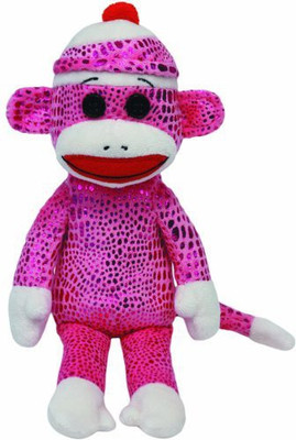 

TY Beanie Babies Sock Monkey Purple Sparkle Plush - 7 inch(Pink)