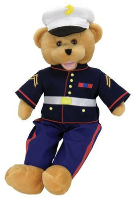 

Chantilly Lane 19" American Hero Marines Bear Sings "From The Halls - 8 inch(Purple)