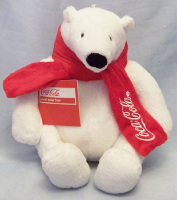 

Coca-Cola Coca Cola Coke 10" Polar Bear With Red Scarf - 15 inch(White)