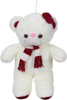 

ToynJoy 2 Feet Cute Soft Cuddly & Dazzling White Teddy Bear with Muffler - 24 inch(White)