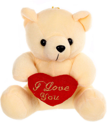 

Tickles Cute Teddy With I Love You Heart - 17 cm(Beige)