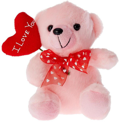 

Tickles Teddy with I Love You Balloon Heart - 16 cm(Pink)