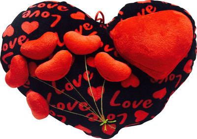 

Priyankish Exclusive Heart Soft Toy - 12.5 inch(Red, Black), Black;red