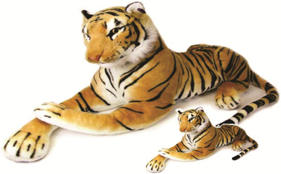 

Skylofts Stuffed 77cm Mother Tiger Soft Toy with 28cm Baby Cub - 70 cm(Brown)