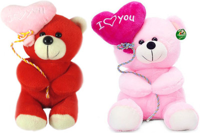 

Tickles Ballon Teddy I Love - 18 cm(Red, Pink), Pink;red