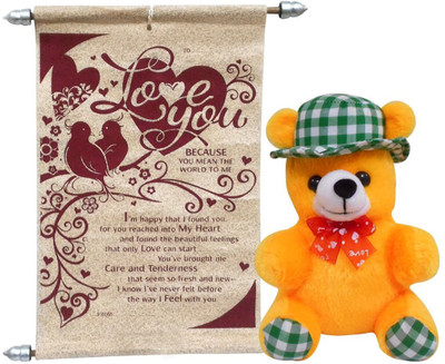 

Advance Hotline Teddy With Love You Scroll Card - 20 cm(Multicolor)