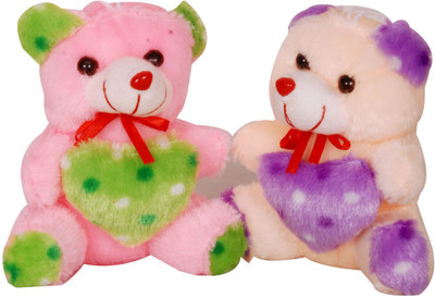 

Oril Set of 2 Smooth Teddy - 8 inch(Pink, Peach), Peach;pink