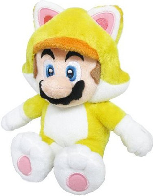 

Sanei Super Mario 3D World Neko Cat Mario 9" Plush Doll(White)
