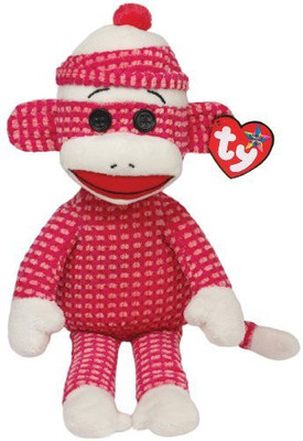 

TY Beanie Babies Sock Monkey Plushpink Quiltedmedium(Red)