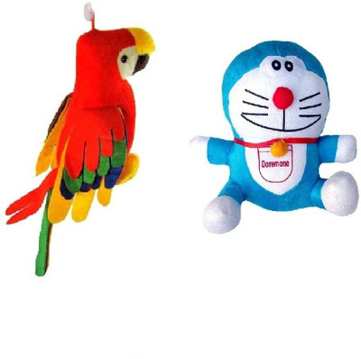 

VRV Multicolour Doraemon and Parrot - 20 cm(Multicolor)