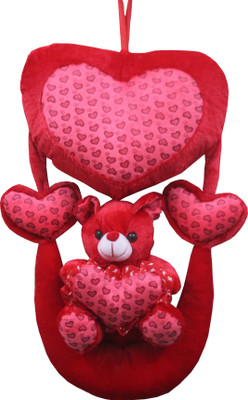 

Tipi Tipi Tap Hanging & Swinging Teddy With Hearts - 75 cm(Red)