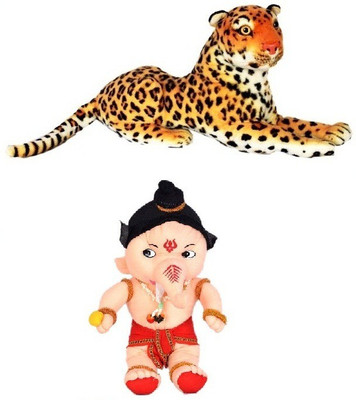 

VRV VRV Wild Animal Cheetah and Ganesha - 25 cm(Multcolor)